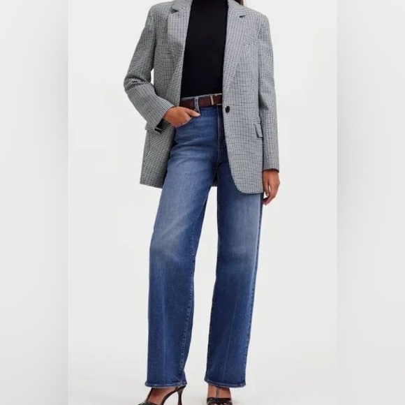 Madewell Jackets & Blazers - Madewell Plaid Women's Blazer Jacket Sz M Striped Pockets